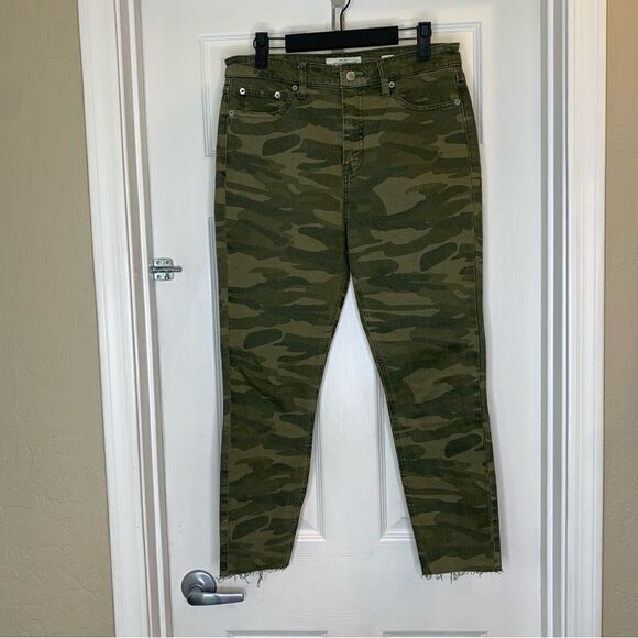 Lucky Brand Camo Bridgette Crop Jeans Size 6 Raw Hem - Picture 1 of 11